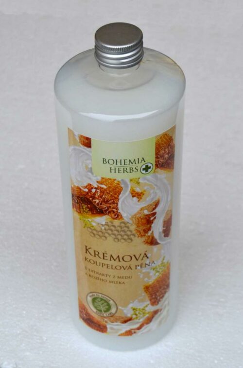 Krémová kúpeľová pena s extraktom z medu a kozieho mlieka Bohemia Herbs, 1000 ml Kozmetika z prírody Kozmetika z prírody