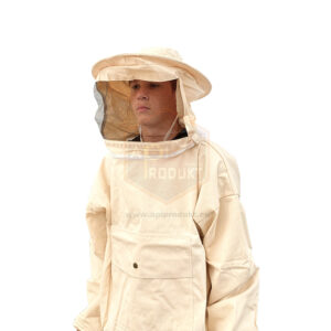 Blúza s klobúkom svetlo-béžová, BEE – veľkosť M Včelárske odevy Včelárske odevy