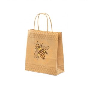 EKO papierová taška 210 x 190 mm, s potlačou včely Dekoračné tašky Dekoračné tašky